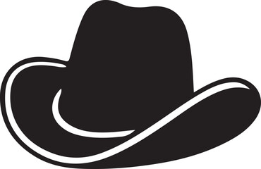 Western cowboy hat icon outline vector in black color.