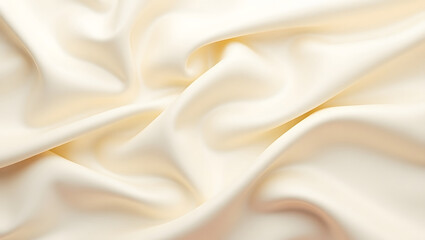 Smooth folds of pale cream silk fabric creating a luxurious and gentle texture