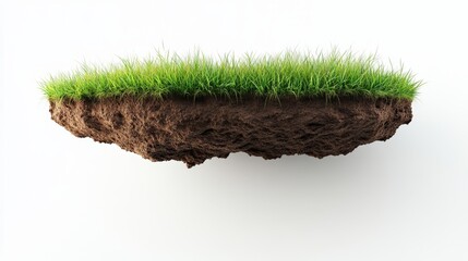 Dynamic Clean 3D Depiction of Floating Soil with Grass