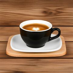Obraz premium Latte Art Coffee Cup 3D Illustration