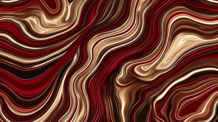 Abstract swirling red and beige marble texture; design background