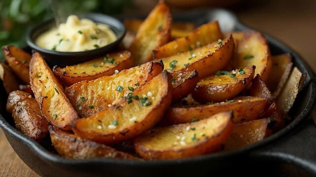 Papas r&uacute;sticas al horno con hierbas y ajo