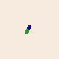 Drugs and Pills Medical pill, Tablet symbol icon flat vector design.