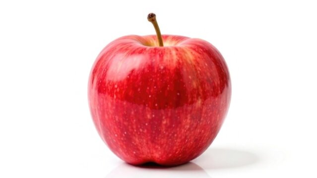 Close-Up of a Red Apple on a White Background. Apple Day. World Health Day. National Vegetarian Week. Grocery Stores, Supermarkets, Nutrition Brands,  Recipe Platforms. 