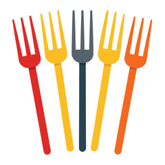 set of colorful forks