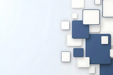 Obraz premium Abstract 3D Background Blue White Squares