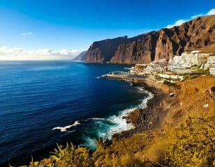 Fototapeta premium Los Gigantes resort and cliffs (Cliffs of the Giants), Tenerife, Canary islands,