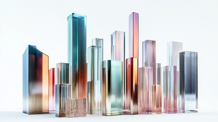 Obraz premium A 3D bar chart, eco business concept, wooden texture, earthy tones, isolated on white background