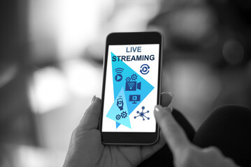 Live streaming concept on a smartphone