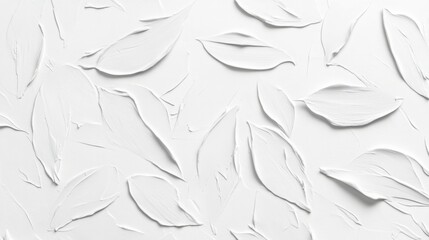 Fototapeta premium White textured background with leaf-like shapes created using white paint on a flat surface