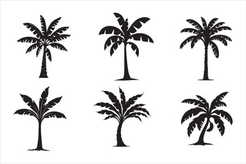Banana Tree Vector Silhouette