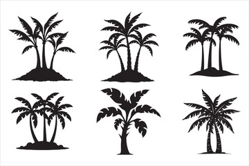 Obraz premium Banana Tree Vector Silhouette