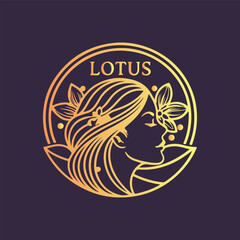 beauty and spa golden color logo