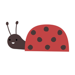 Ladybug character vector illustration. Cartoon ladybug isolated on white background