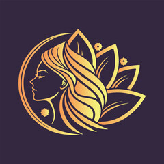 beauty and spa golden color logo