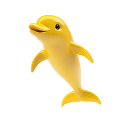 A cheerful yellow dolphin leaps gracefully, symbolizing joy and playfulness in marine life.