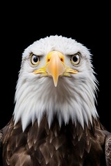 Obraz premium Majestic Bald Eagle Portrait Powerful Bird of Prey Intense Gaze Wildlife Photography