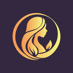 beauty and spa golden color logo