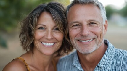 Obraz premium Joyful moments shared between a loving couple in a sunlit park