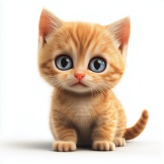 Fototapeta premium orange cat. cute kitten character isolated on white background.