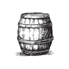 old wooden barrel