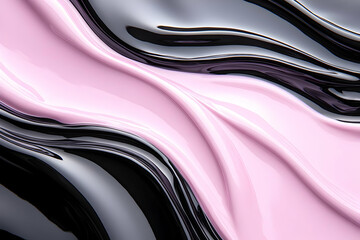 Abstract 3D Pink Black Wave Background