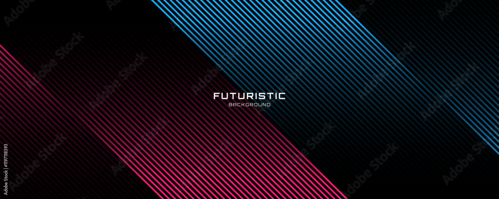 Poster 3d red blue lines techno abstract background overlap layer on dark space with diagonal shape decorat