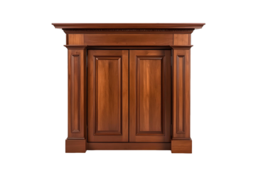 Elegant Wooden Cabinetry: Craftsmanship & Design with Transparent Background