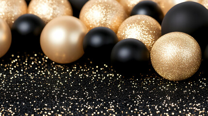 Naklejka premium Elegant Gold Black Glitter Festive Background