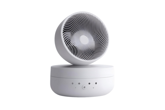 Modern Desk Fan Creates Cool Breeze Efficiently with Transparent Background