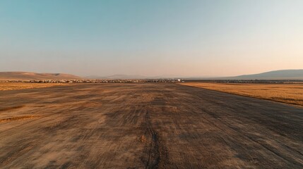 Fototapeta premium A large landfill site extending into the distance, highlighting the environmental concerns caused by increasing consumer waste, under a clear sky with a focus on the scale of the issue