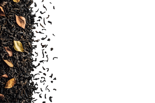 Falling Tea Leaves on Transparent Background Kaos Design