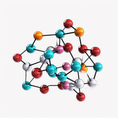 generated illustration of structure molecule icon, cartoon style