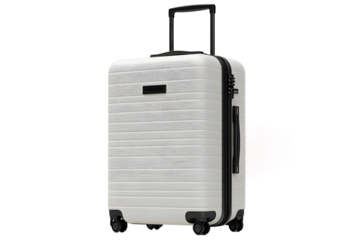 Showcase White Suitcase with Transparent Background