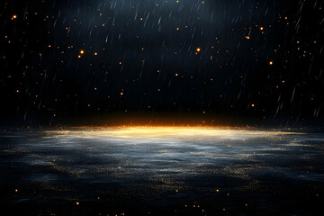 Abstract Rain Background Gold Lights