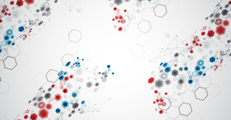 Abstract hexagon background with plexus effect for design works. Vector.