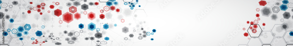 Aufkleber Abstract hexagon background with plexus effect for design works. Vector.
