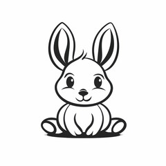 Obraz premium Cute Aardvark Logo Design in Black and White Flat Vector Style