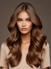 Naklejka premium beautiful model with long hair