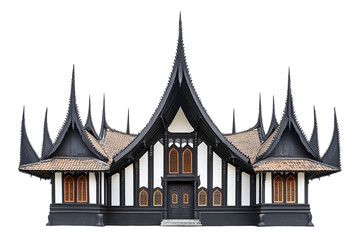 Fototapeta premium Discover Exquisite Black House with Transparent Background Kaos