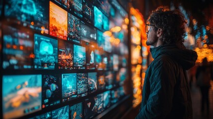 Obraz premium A social media feed displaying a new brand, capturing the attention of the viewer, digital marketing, promotion, vibrant and engaging scene