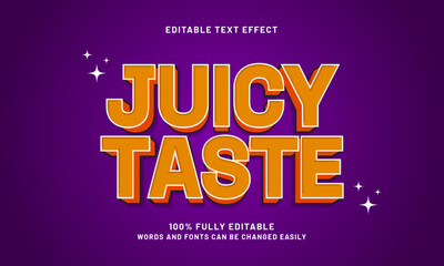 juicy taste cartoon editable text effect