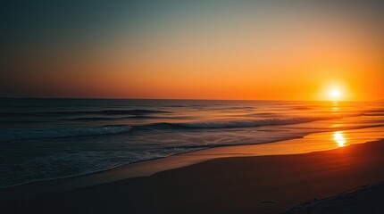 beach and sea scene in warm golden hues, creating a radiant and luxurious atmosphere with deep shadows for