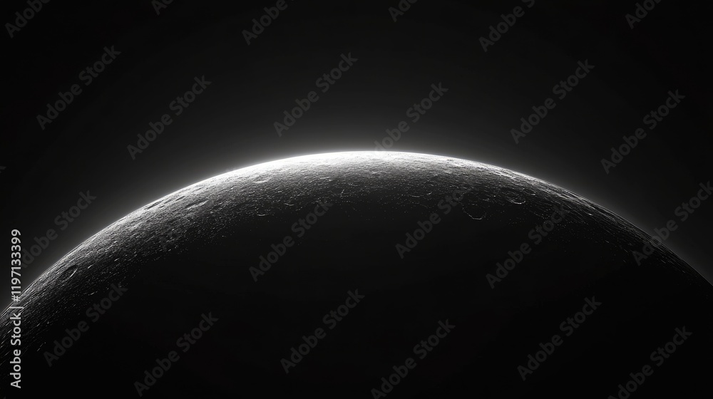 Aufkleber black wallpaper with a seamless gradient that hints at the edge of a solar eclipse, with a faint hor