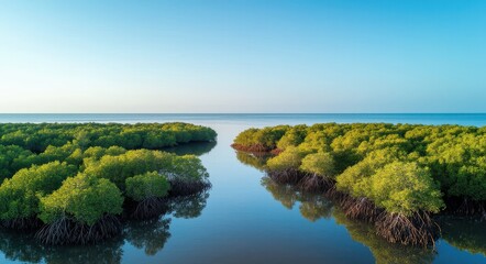 Aerial View of Mangrove Ecosystem.