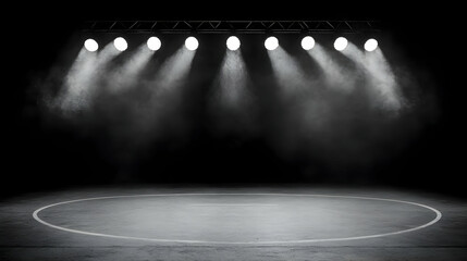 Wrestling Arena Spotlight 3D Illustration