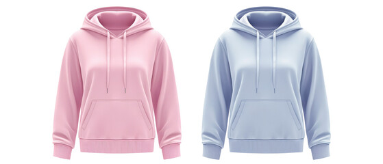 Pair of Stylish Lightweight Hoodies with Layered Necklines in Soft Colors