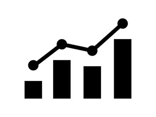 上向き　棒グラフ＆折れ線グラフ　黒