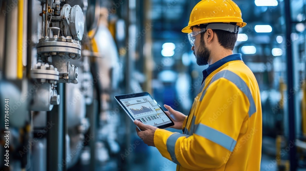 Poster industrial equipment integrated with condition monitoring tools, offering instant performance insigh