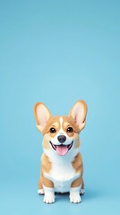 Youthful dog with a charming smile and captivating eyes, Charming Youthful Corgi with a Heartwarming Smile